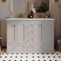 Bathroom Vanity Double Sinks Generous Storage Upgrade Your Bathroom - Bed Bath & Beyond - 40955707