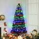 Artificial Christmas Tree Multi-Colored Fiber Optic LED Pre-Lit Holiday Home Decoration - Black