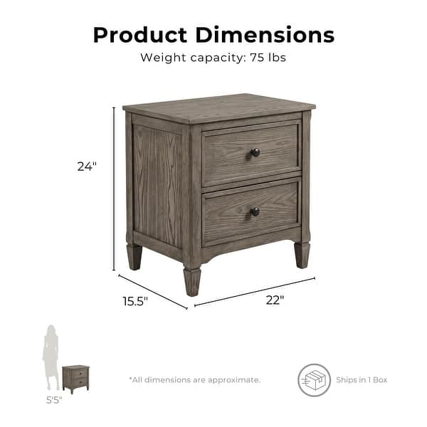 dimension image slide 3 of 4, Furniture of America Lanister 2-Piece Wood Wire-Brushed Warm Grey Kids Panel Bed and Nightstand Set with Trundle