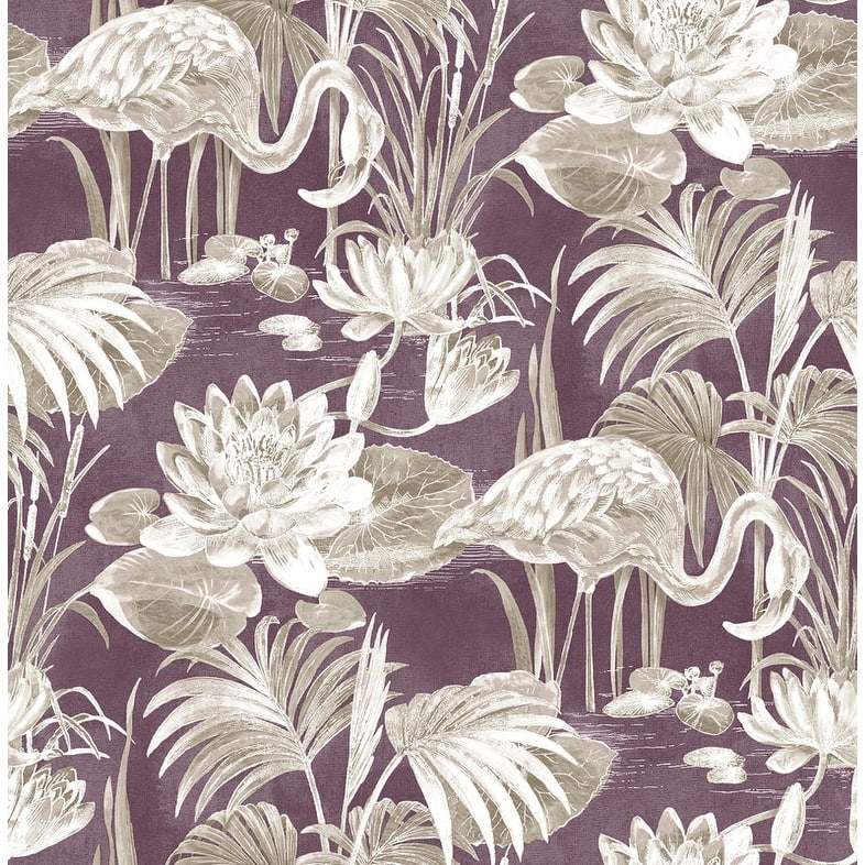 Fine Decor Purple Flamingo Wallpaper