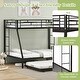 preview thumbnail 9 of 17, Costway Twin Over Full Metal Slats Bunk Bed Frame with Trundle, Guard