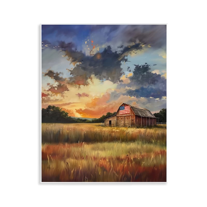 Stupell American Barn at Sunset Wall Plaque Art Design By Arlington Prints - 11 x 14
