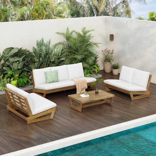 Christopher Knight Home - Sherwood 4-Piece Outdoor Patio Sofa Set