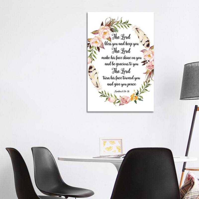 iCanvas "The Lord Bless You And Keep You, Numbers 6_24-26" by Eden Printables Canvas Print - 40x26x1.5