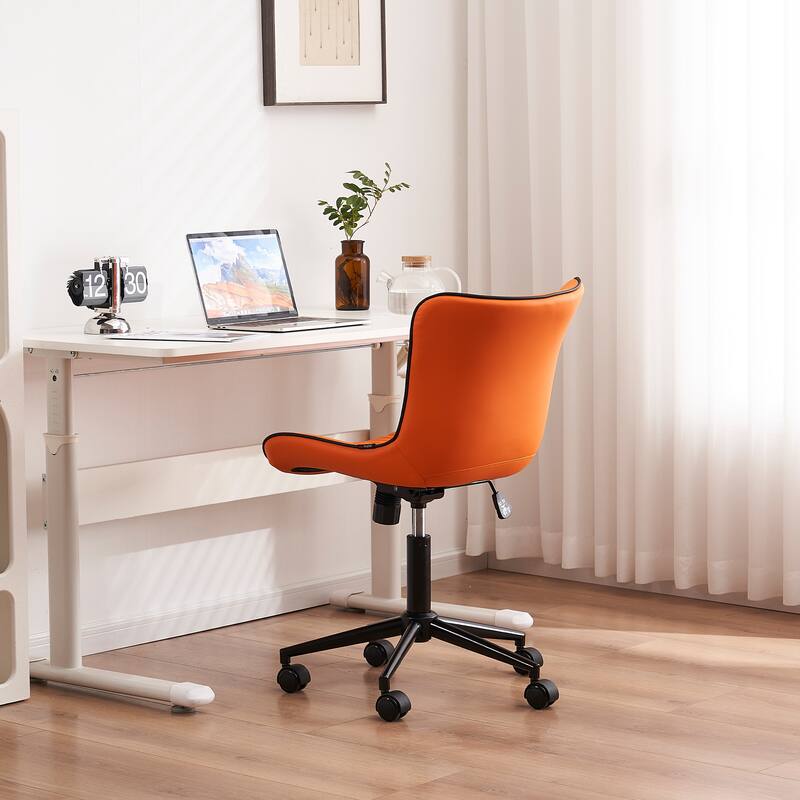 Armless Office Chair Swivel Home Office Desk Chairs with Wheels