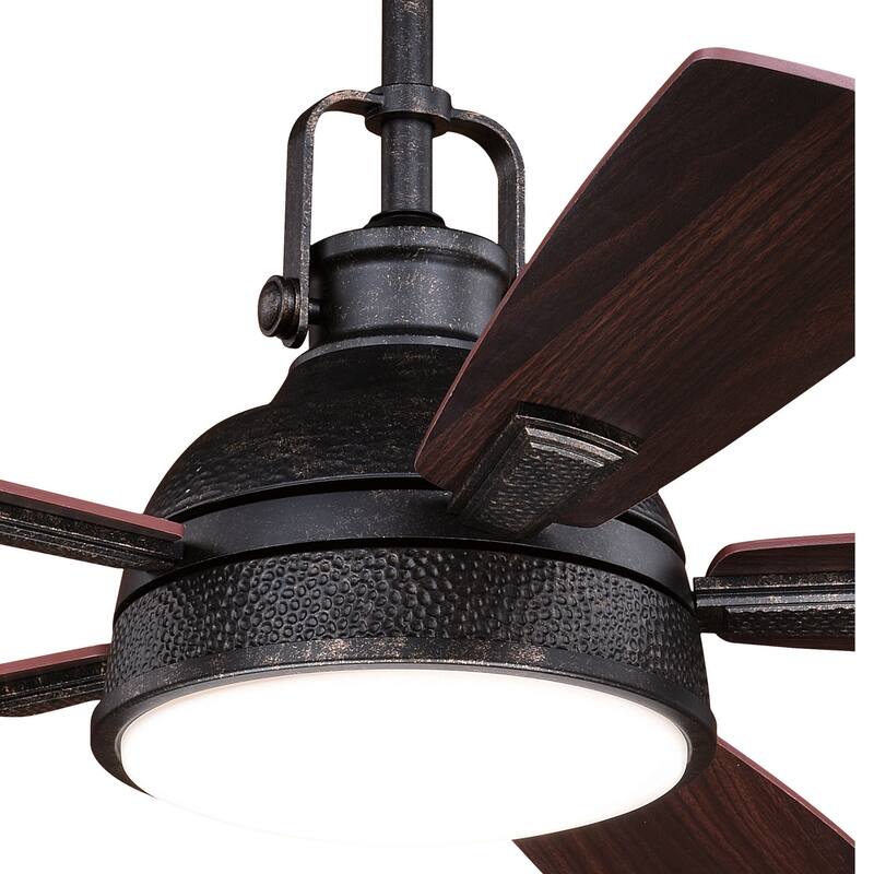 Walton 52 In. Bronze Loft Ceiling Fan with LED Light Kit and Remote - 52-in W x 19.75-in H x 52-in D