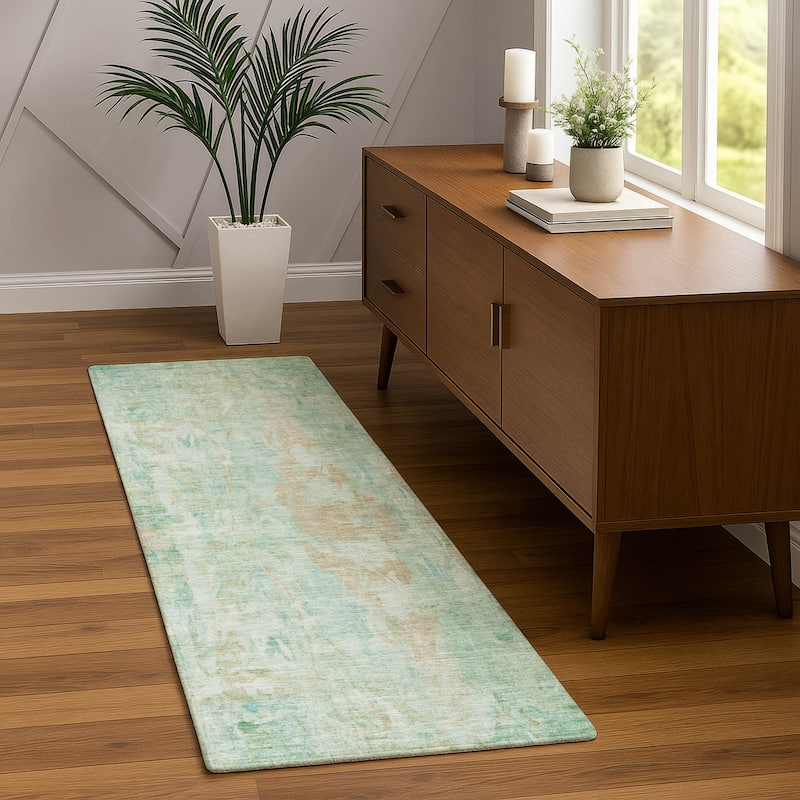 Machine Washable Indoor/ Outdoor Muted Ombre Chantille Rug