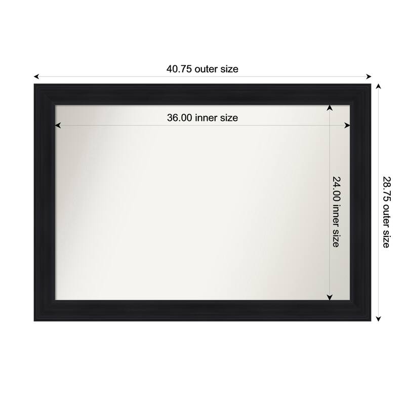 Abbey Black Non-Beveled Framed Wall Mirror - Abbey Black - 41 x 29 in