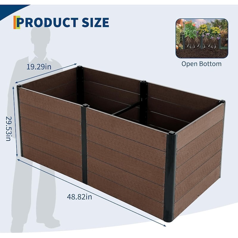 Wood Look Raised Garden Bed, without Bottom