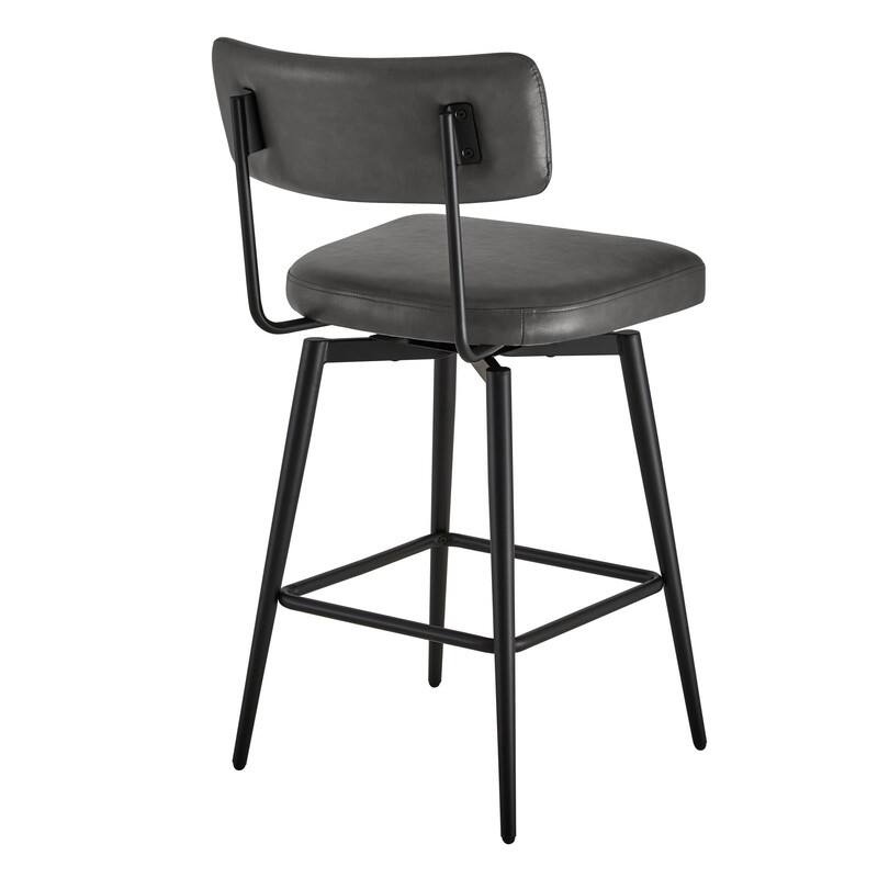 Spruce & Spring Elise Counter Height Swivel Bar Stool Chairs Set with Metal Frame
