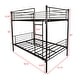 preview thumbnail 7 of 9, Black Twin over Twin Metal Bunk Bed, Frame with Ladder, Space-Saving Design for Bedroom