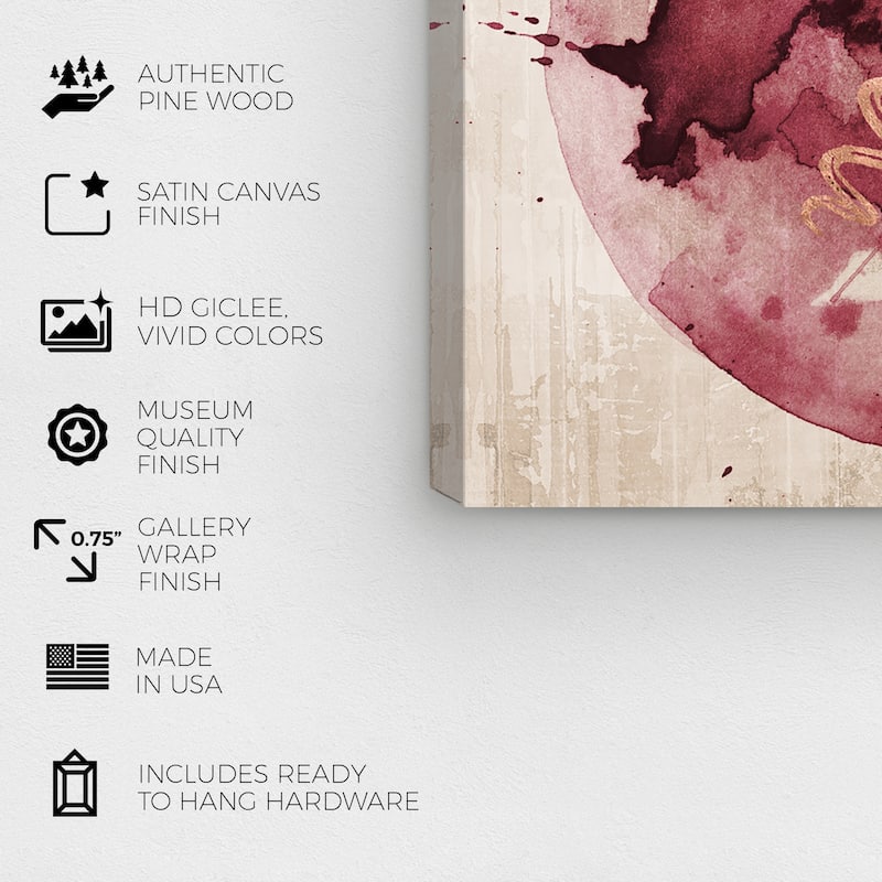 Wynwood Studio 'Borgogna' Drinks and Spirits Wall Art Canvas Print Wine - Red, Gold