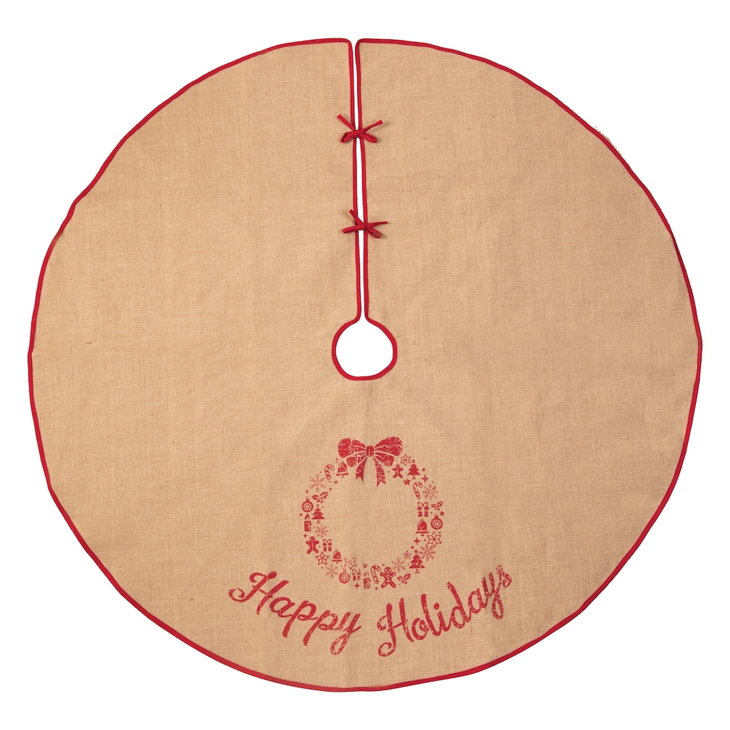 Vintage Embroidered Christmas Tree Skirt