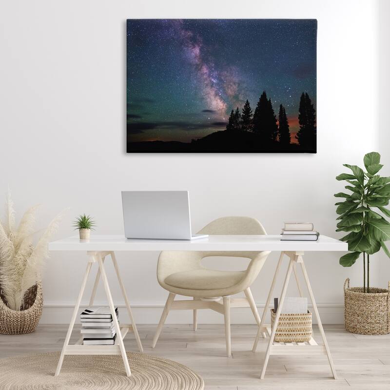 Stupell Silhouetted Forest & Night Sky Canvas Wall Art Design By Royce Bair