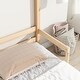preview thumbnail 22 of 52, Pine Wood House-Shaped Headboard Floor Bed with Handrails