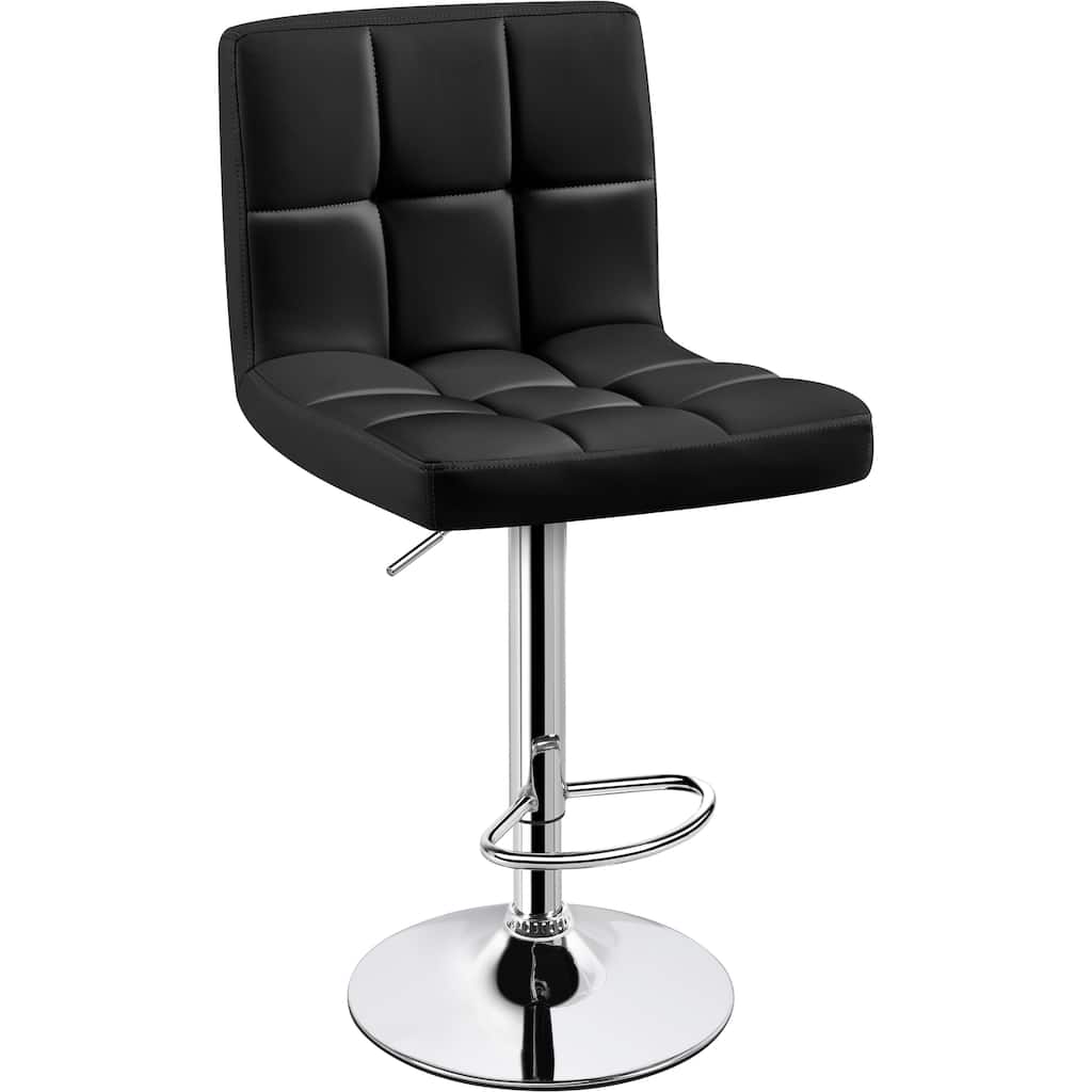Yaheetech PU Leather Swivel Counter Stool Bar Stool with Backrest and Footrest - N/A