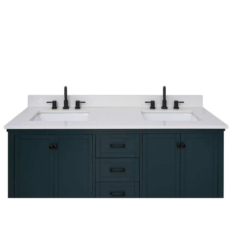 Avanity Quartz Vanity Top with Rectangular Undermount Sinks