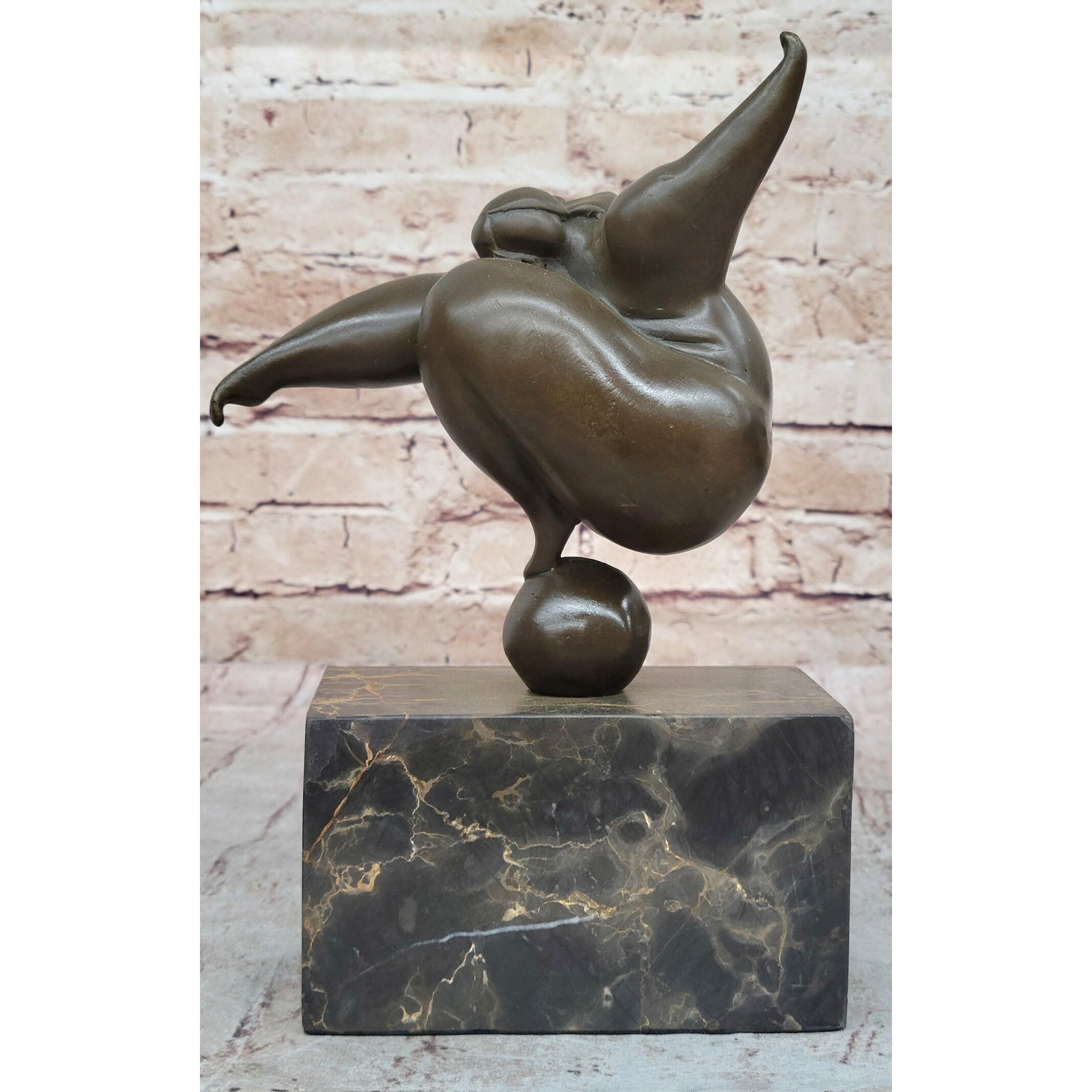 Curvy Woman Abstract Modern Art Bronze Statue Sculpture Girl