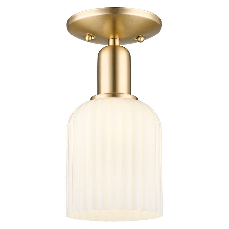 Innovations Lighting 716-1C-G559-5GWH Bridal Veil 5" Wide Semi-Flush - Champagne Bronze