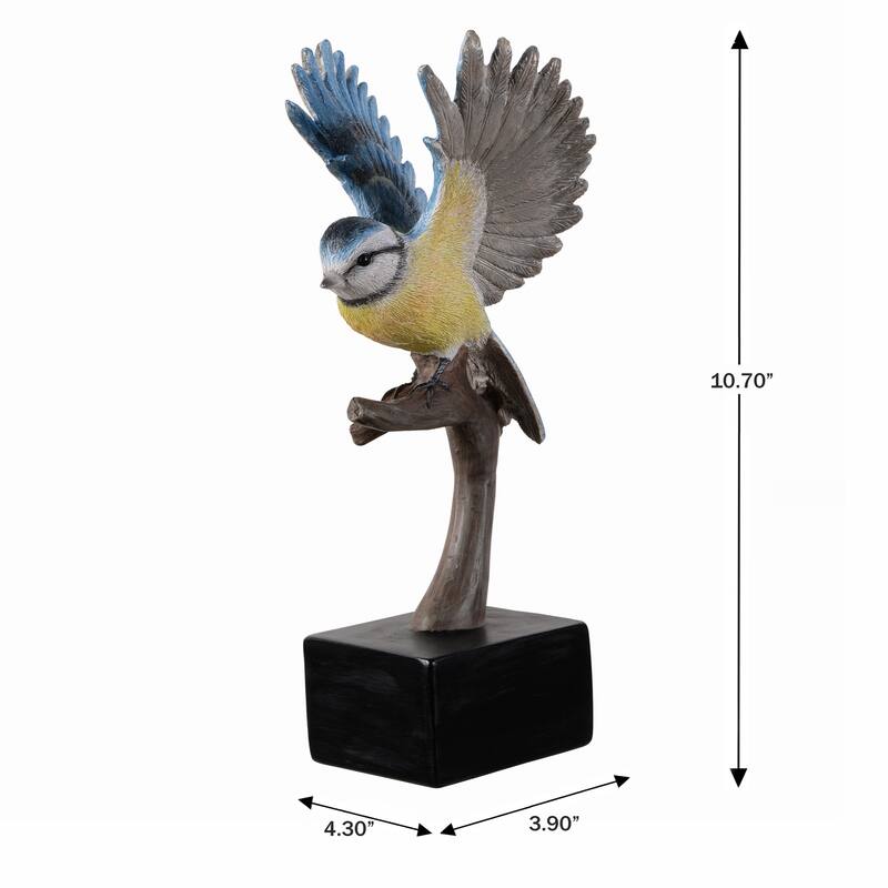Blue Tit Bird On Branch Decoration - 10.75"