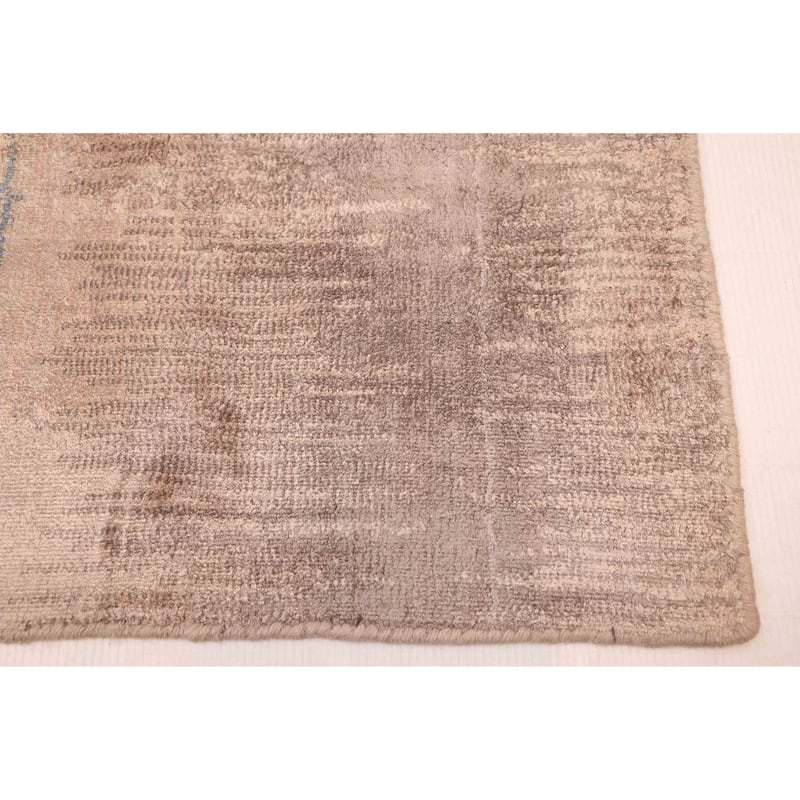ECARPETGALLERY Hand Loomed Elysian Tan Viscose Rug - 7'9 x 9'6