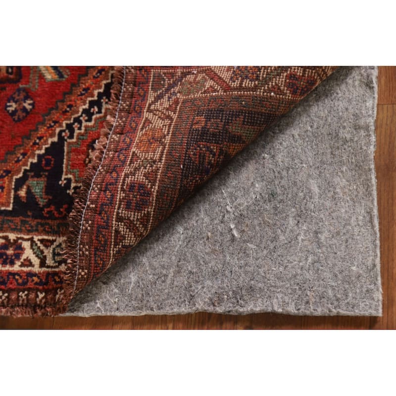 Tribal Red Shiraz Persian Vintage Area Rug Hand-knotted Wool Carpet - 3'8"x 5'5"