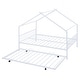 preview thumbnail 25 of 28, Full Size Metal House Bed with Twin Size Trundle