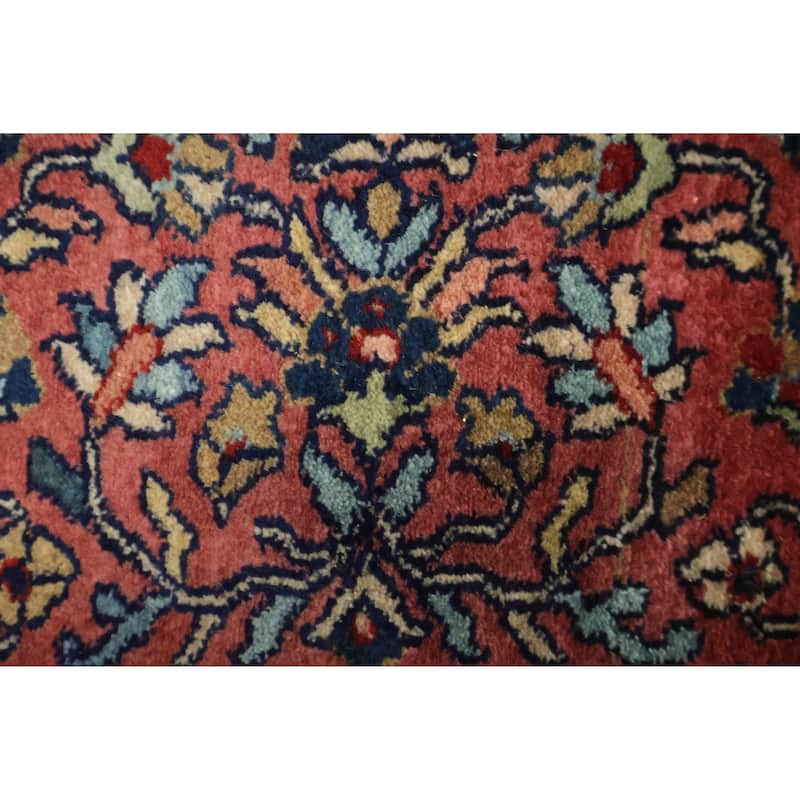 Hand Knotted Oriental 100% Wool Carpet Traditional All-Over Navy Blue & Blues Sarouk Area Rug - 10' 0'' X 8' 2''