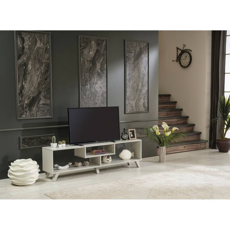 Modern Tv Stand Open Shelving Entertainment Centre 67 inch Tv Unit, for Living Room Bedroom