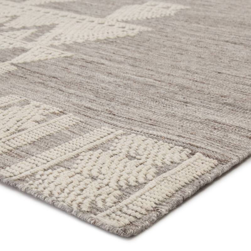 Ailana Hand-Knotted Tribal Gray/ Ivory Area Rug