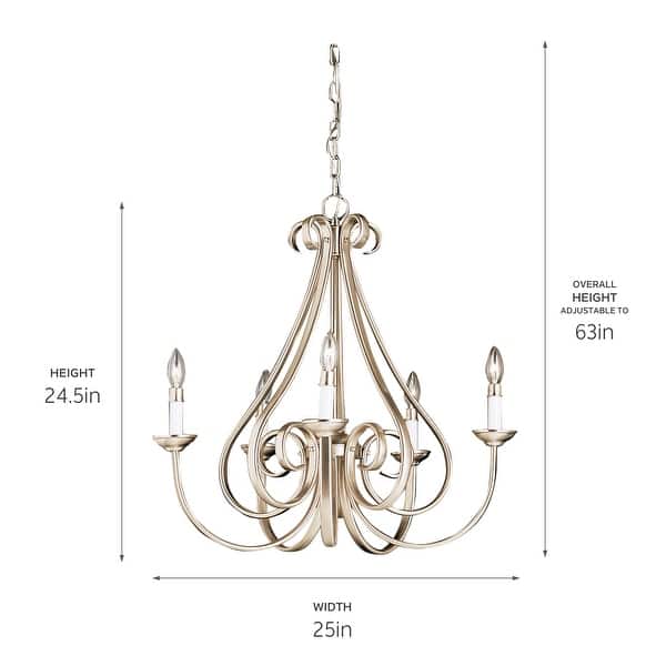 Kichler Lighting Dover 5-light Brushed Nickel Chandelier - Brushed Nickel