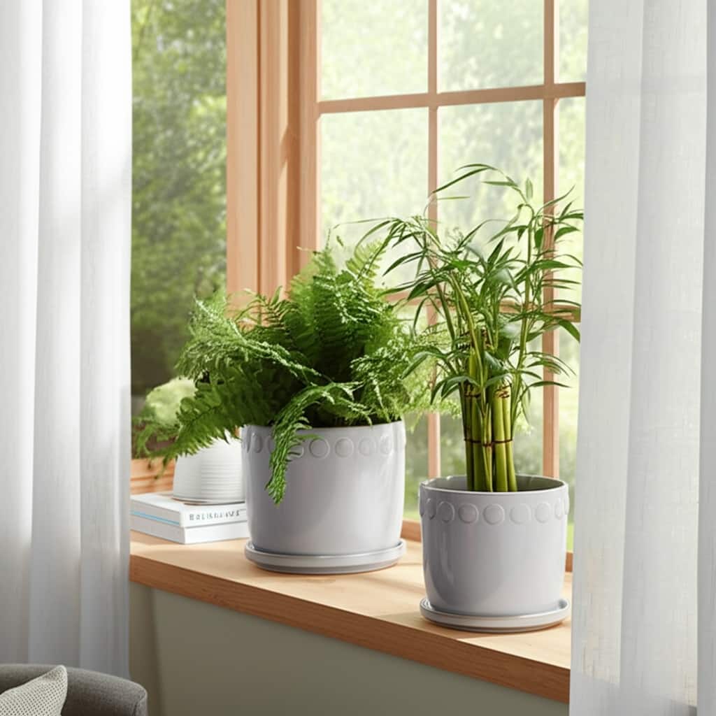 Ceramic Bubble Trim Flower Pots and Planters - Set of 2, 8",6" - 8.0"