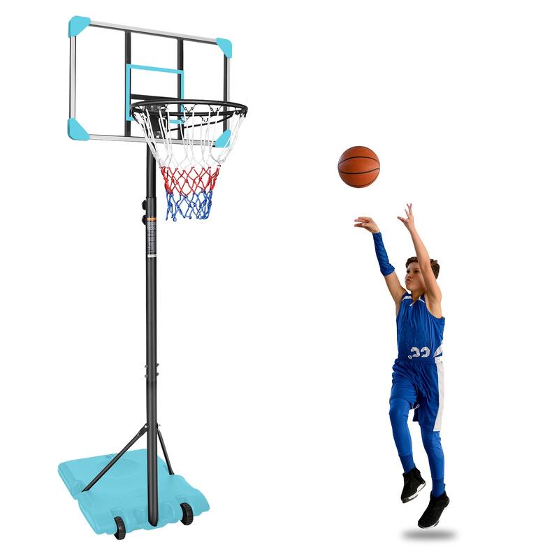 Anmytek Portable Adjustable Basketball Hoop with Rustproof Steel Frame Shatterproof PVC Backboard for Kids Backyard