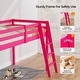 preview thumbnail 31 of 57, Espresso Wood Junior Loft Bed with Stairs for Adults, Kids and Young Teens
