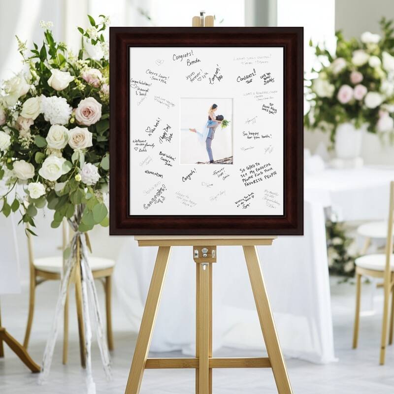 Coffee Signature Mat Picture Frame - Autograph Photo Frame Guest Book Alternative for Weddings, Graduations, or Retirement - 8x10