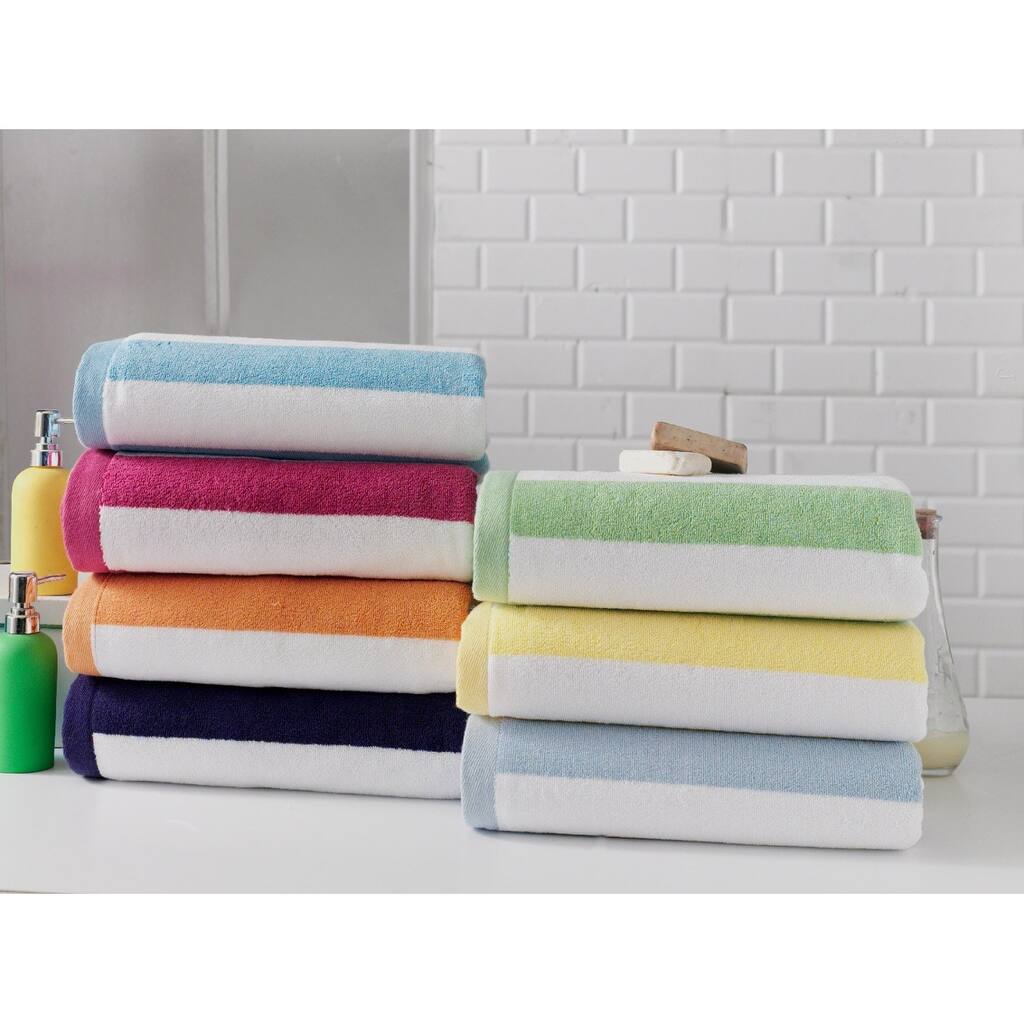 Towels Beyond Cabana Stripe Turkish Cotton Travel Beach Towel