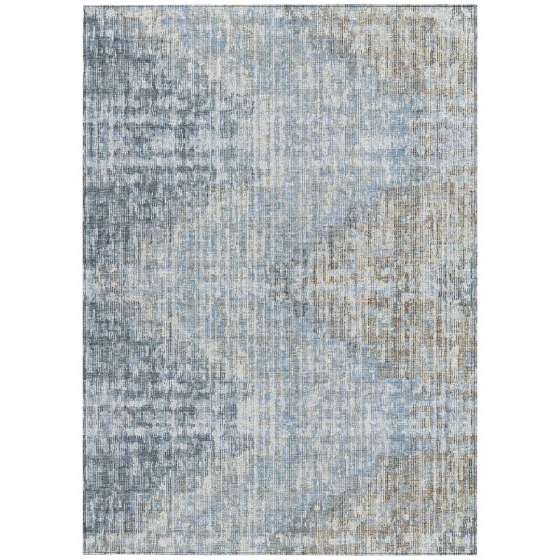 HomeRoots Geometric Transitional Rectangle Outdoor Rug