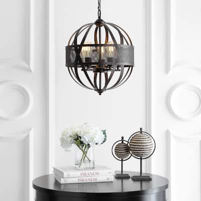 SAFAVIEH Lighting Colby Adjustable 5-light LED Brass Pendant - 16.8"x16.8"x24.5-96.5"