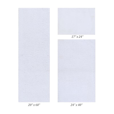 Better Trends Bath Rug Set 100% Micro Polyester Tufted Anti-Skid Latex Backing Bathroom Rugs for Shower, Sink Mats Micro Plush