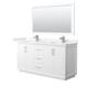 Option White, Nickel Trim, Carrara Cultured Marble Top
