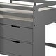 preview thumbnail 11 of 9, Wooden Twin Size Loft Bed with Built-in Drawers and Built-in Bookshelf and Chest For Home