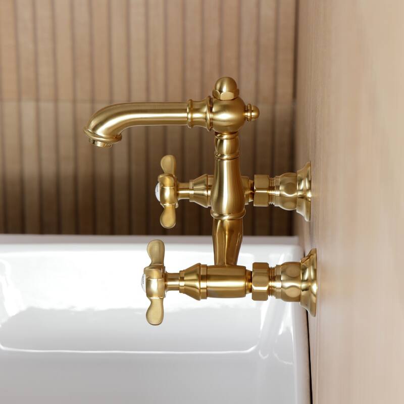 Kingston Brass Essex Two-Handle 2-Hole Wall Mount Bathroom Faucet