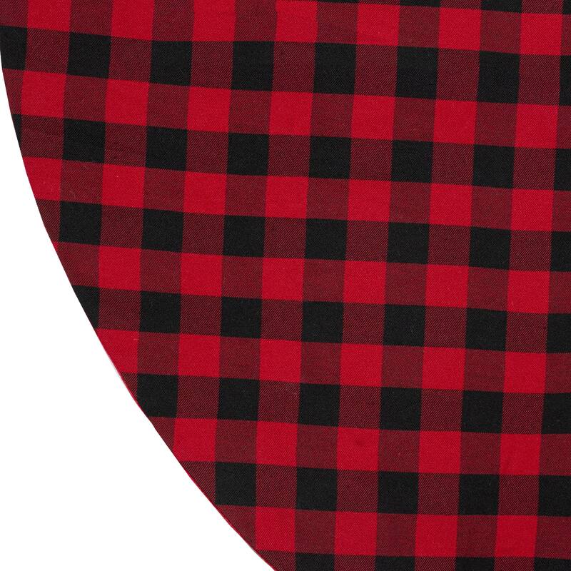 48" Red and Black Buffalo Plaid Christmas Tree Skirt