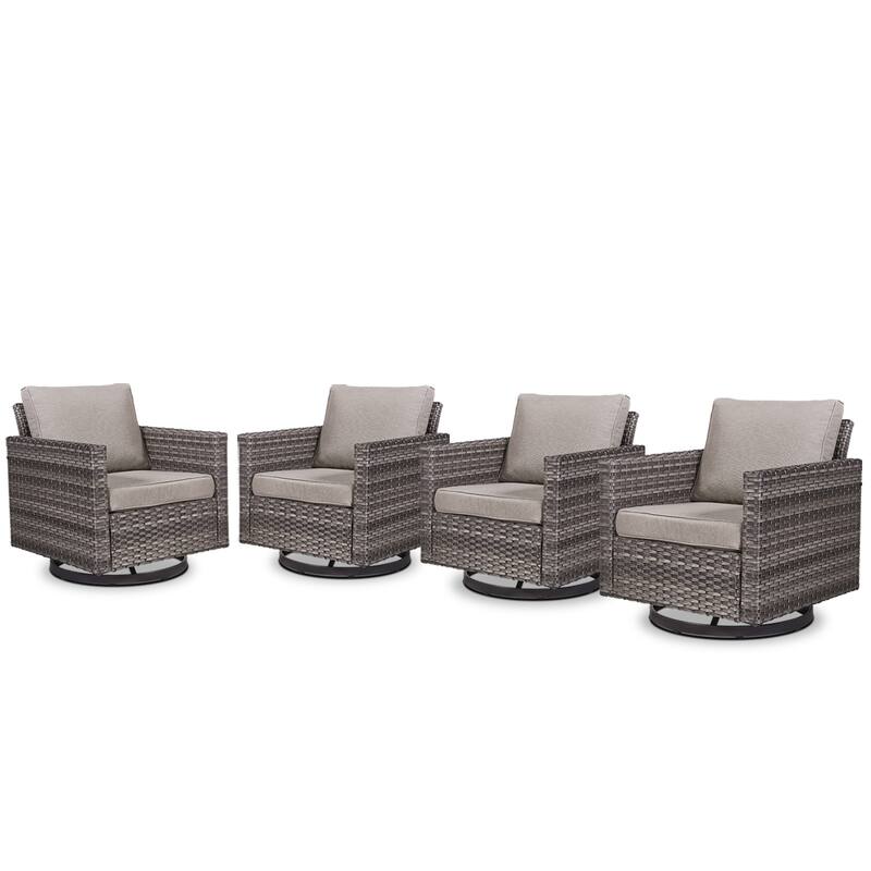 Gymojoy 4 Pieces Outdoor Patio Swivel Chairs with Cushion