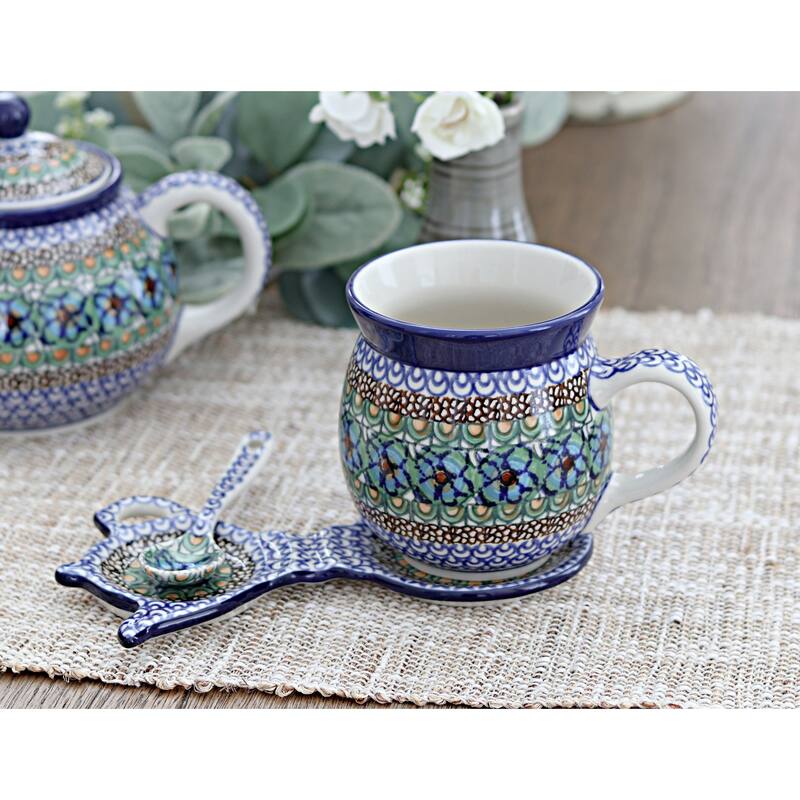 Blue Rose Polish Pottery Ceramika Artystyczna Bubble Mug