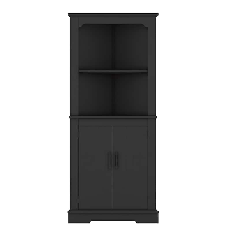 GDFStudio - Kimberly Tall Corner Cabinet with Space-Saving Storage Cabinet for yours house