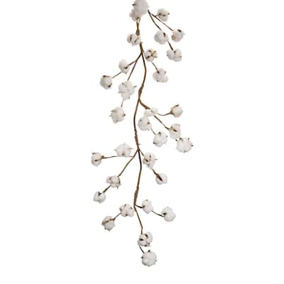 Floral Cotton Branch Artificial Garlands - 5.5' x 2.5" - Set of 2