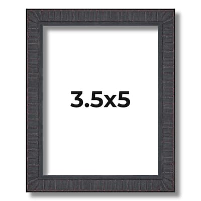 3.5x5 Frame Brown Solid Wood Picture Frame - Complete Modern Photo