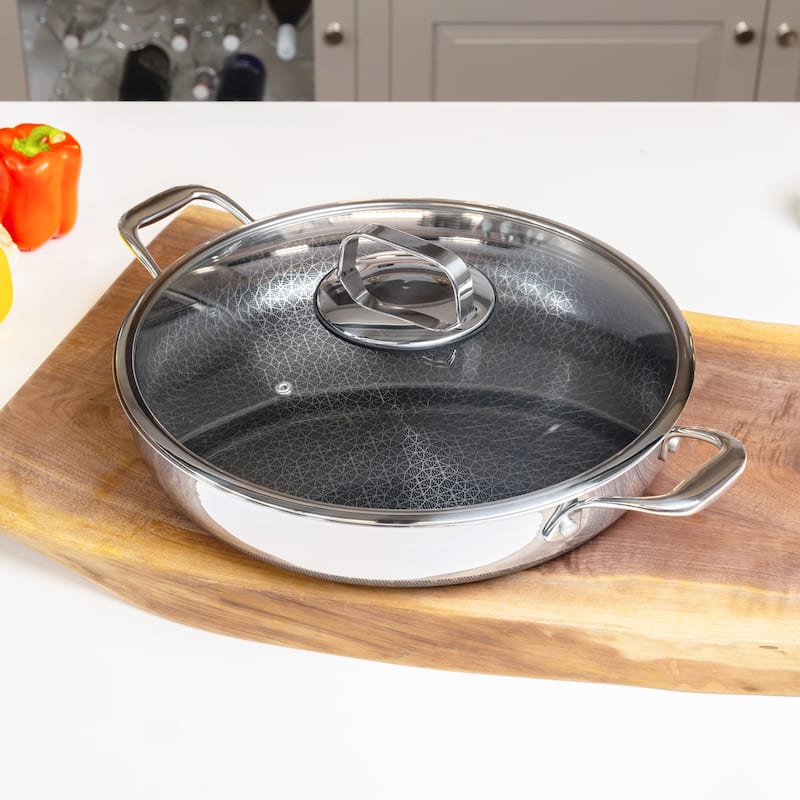 DiamondClad 14 Inch Nonstick Stainless Steel Pan with Lid Cookware Set - 14"