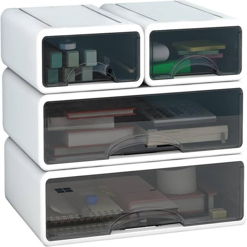 Stackable Office Storage Box - Pearl White - Letter